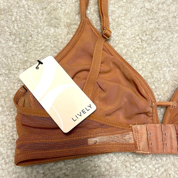 NWT LIVELY THE MESH TRIM BRALETTE: WARM OAK- SIZE S - Picture 6 of 6